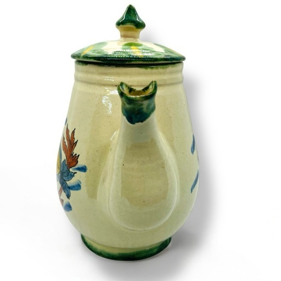 70’s VTG Mexican Pottery Pitcher Hand Painted Fish Artist Signed Folk Tropical - Picture 4 of 13